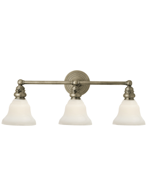 Boston Functional Triple Light In Various Colors With White Glass