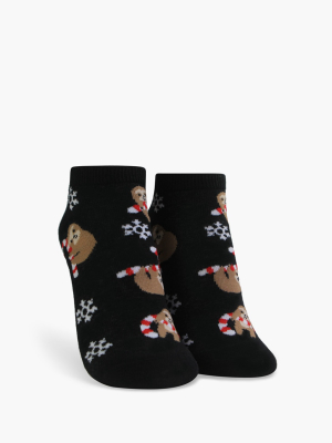 Candy Cane Sloth Ankle Socks