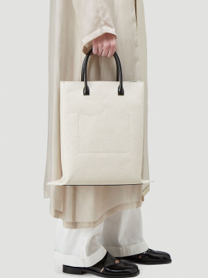 Jil Sander Logo Embossed Small Tote Bag