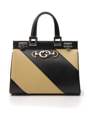 Gucci Zumi Diagonal Striped Tote Bag