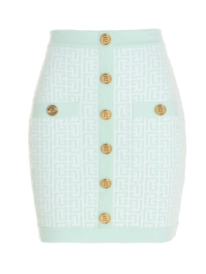 Balmain Monogram Jacquard Mini Skirt