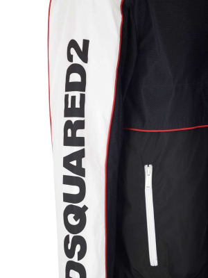 Dsquared2 Logo Printed Zip-up Windbreaker