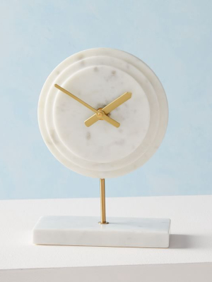 Deco Clock - White Marble