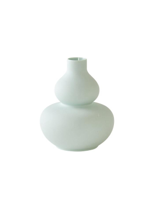 Mini Double Rounded Vase In Green