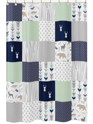 Woodsy Shower Curtain Navy - Sweet Jojo Designs