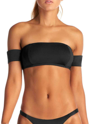 Vitamin A Havana Ecolux Bandeau Bikini Top In Black