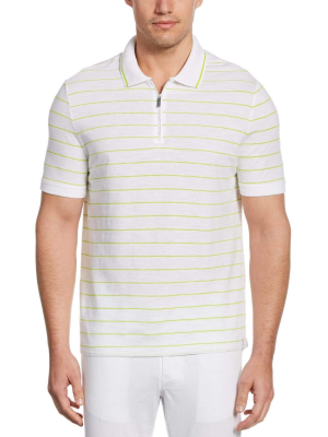 Neon Stripe Quarter Zip Polo