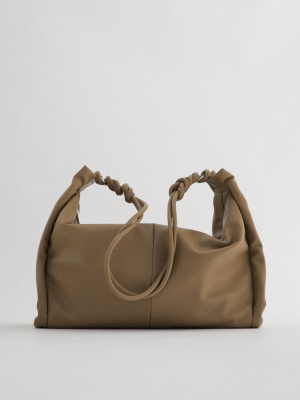 Side Drawstring Closure Tote Bag