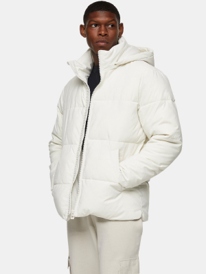 Ecru Hooded Puffer Jacket