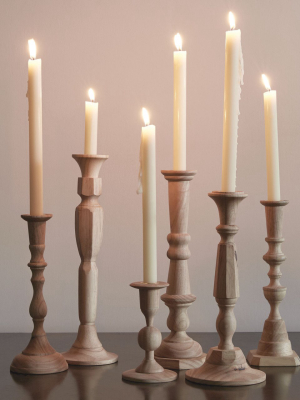 Georgian Candlesticks In Plantation Hardwood