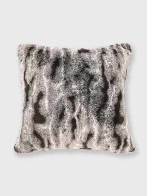 18"x18" Faux Rabbit Fur Ombre Throw Pillow - Evergrace