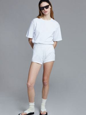 Loulou Studio Bamboo Cotton Shorts - White