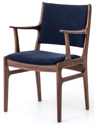 Bina Arm Chair - Dark Blue Canvas