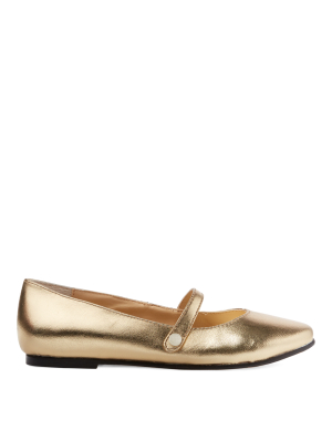 Alyssa Metallic Leather Mary Jane Flat