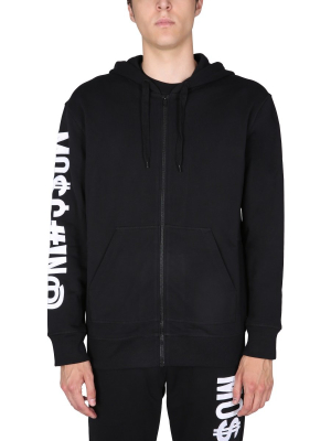 Moschino Symbol Logo Printed Hooded Jacket