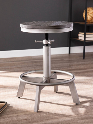 Hayper Adjustable Swivel Stool Weathered Gray/black - Aiden Lane