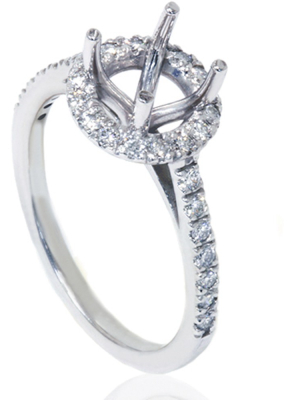 Pompeii3 1/3ct Halo Diamond Ring Setting 14k White Gold