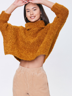 Boucle Knit Turtleneck Sweater