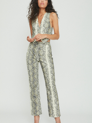 Robyn Snake-effect Straight-leg Trousers