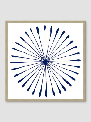 Framed Print – Navy Watercolor Burst