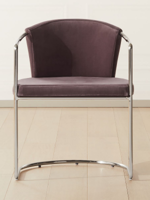 Cleo Orchid Velvet Cantilever Chair