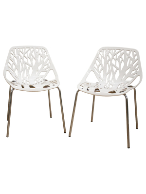 Birch Sapling Plastic Modern Dining Chair (set Of 2) - Baxton Studio