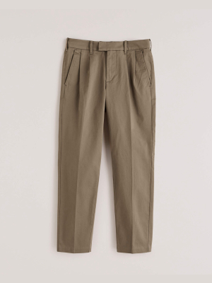 Pleated Sateen Skinny Pants