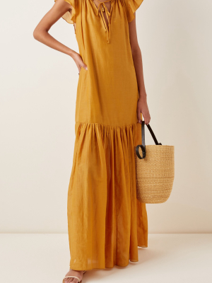 Alessia Cotton-silk Maxi Dress