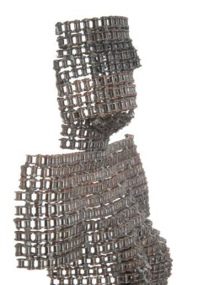 Chain Bust Sculpture On Stand