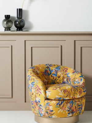 Kachel Daphne-printed Claudia Petite Swivel Chair