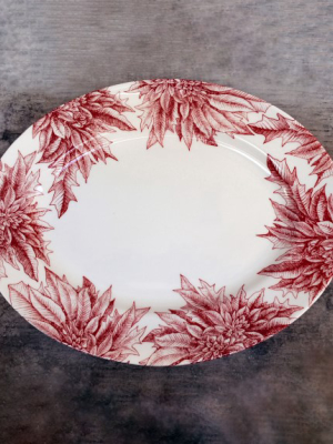 Caskata Pointsettia Large Oval Platter, Red
