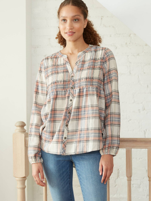 Women's Plaid Long Sleeve Button-down Shirt - Knox Rose™