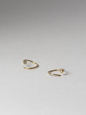 Diamond Dot C Earrings