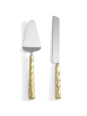 Michael Wainwright Truro Gold Cake Knife & Server Set