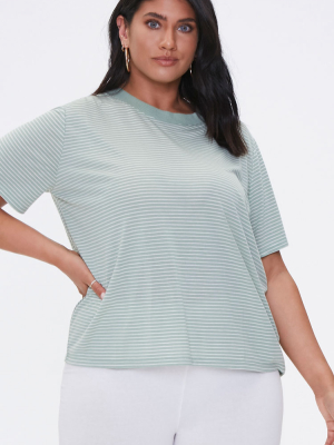 Plus Size Pinstriped Tee