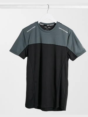 Asos 4505 Running T-shirt With Contrast Panels