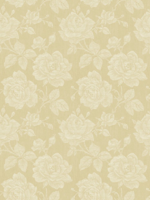 Garden Rose Wallpaper In Blond From The Spring Garden Collection By Wallquest