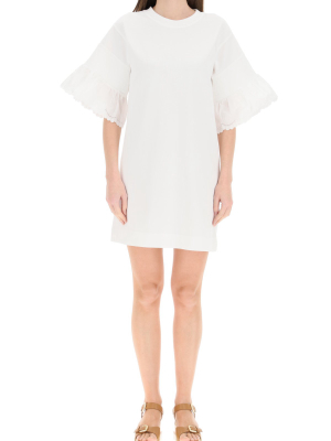 See By Chloé Ruffled Trim T-shirt Dress