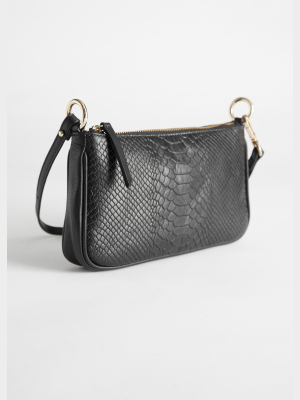 Croc Leather Mini Shoulder Bag