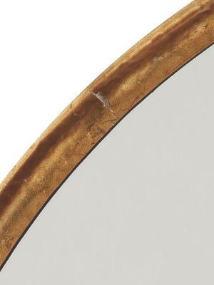 Jamie Young Refined Round Mirror In Gold Leaf Metal