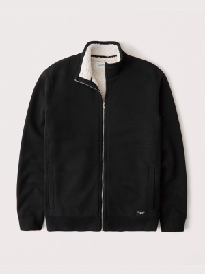 Sherpa-lined Full-zip Sweatshirt