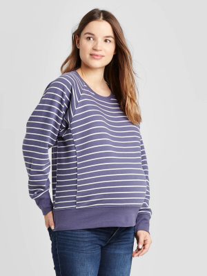 Maternity Striped Pullover - Isabel Maternity By Ingrid & Isabel™ Blue/gradenia