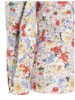 Art Dealer Floral Print Single-breasted Blazer