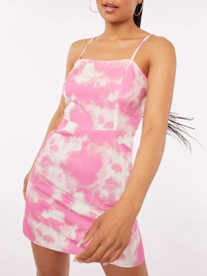 Pink Tie Dye Mini Dress