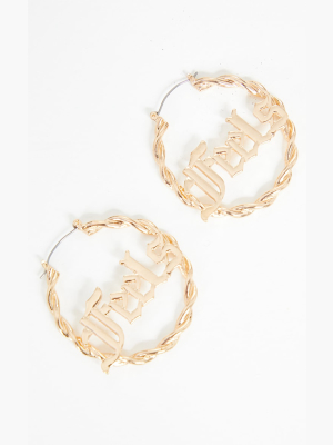 Gold Gothic Feels Hoop Earrings