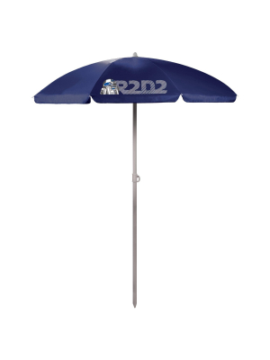 Picnic Time Star Wars R2-d2 5.5' Portable Beach Compact Umbrella - Navy Blue