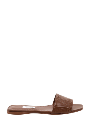 Max Mara Logo Embossed Flat Sandals