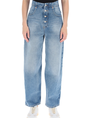 Mm6 Maison Margiela High-waisted Tapered Jeans