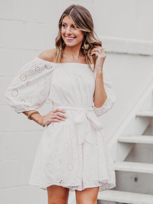 Katie Puff Sleeve Eyelet Dress