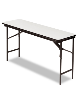 Iceberg Premium Wood Laminate Folding Table Rectangular 60w X 18d X 29h Gray/charcoal 55277